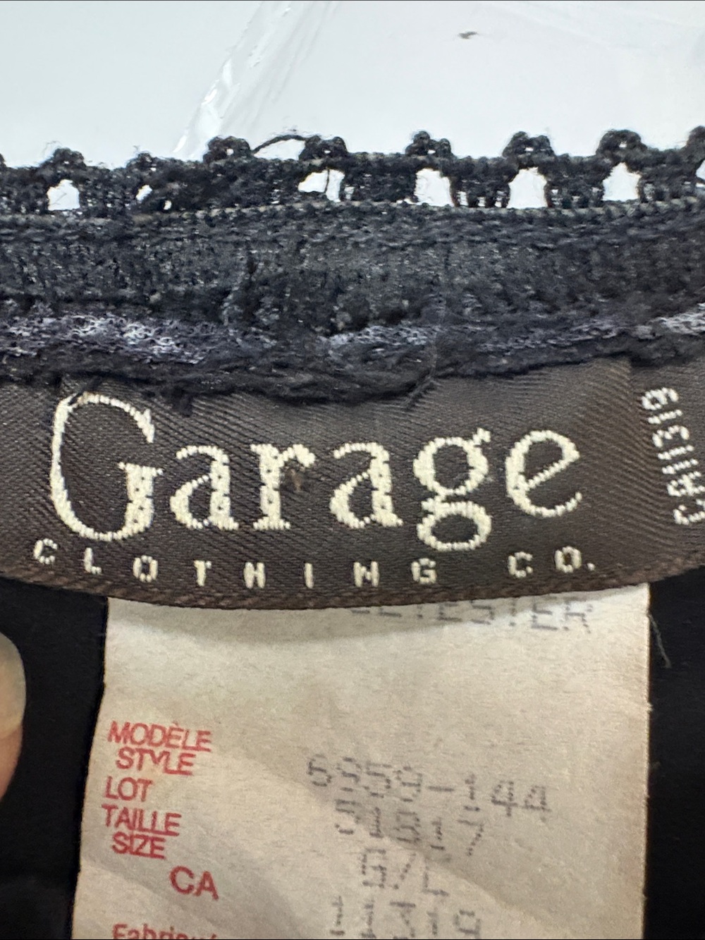 Garage Black Lace Midi Slip Dress with Adjustable Straps, Large - Picture 2 of 7